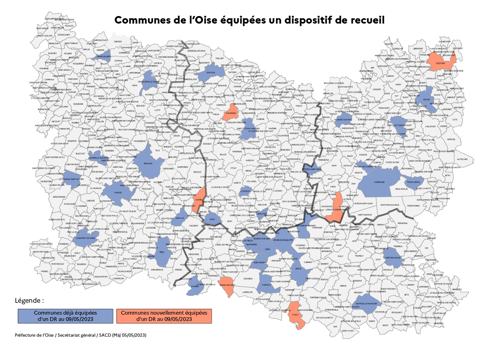 Communes équipées