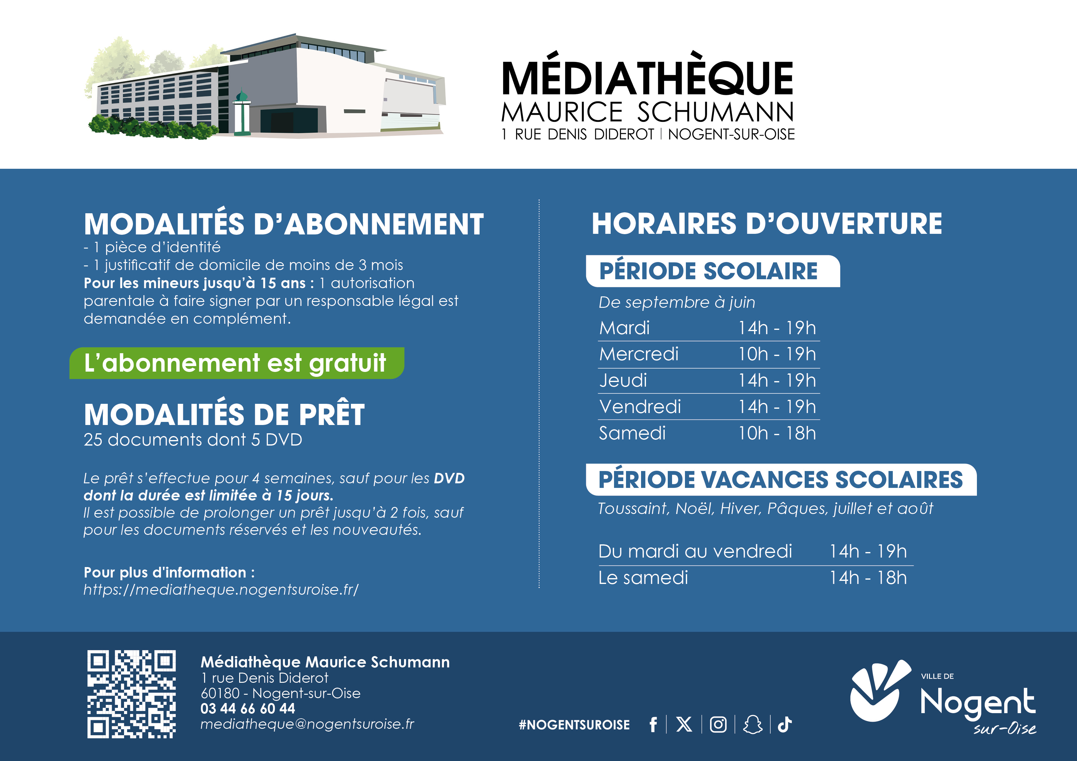 Horaires Médiathèque 2025