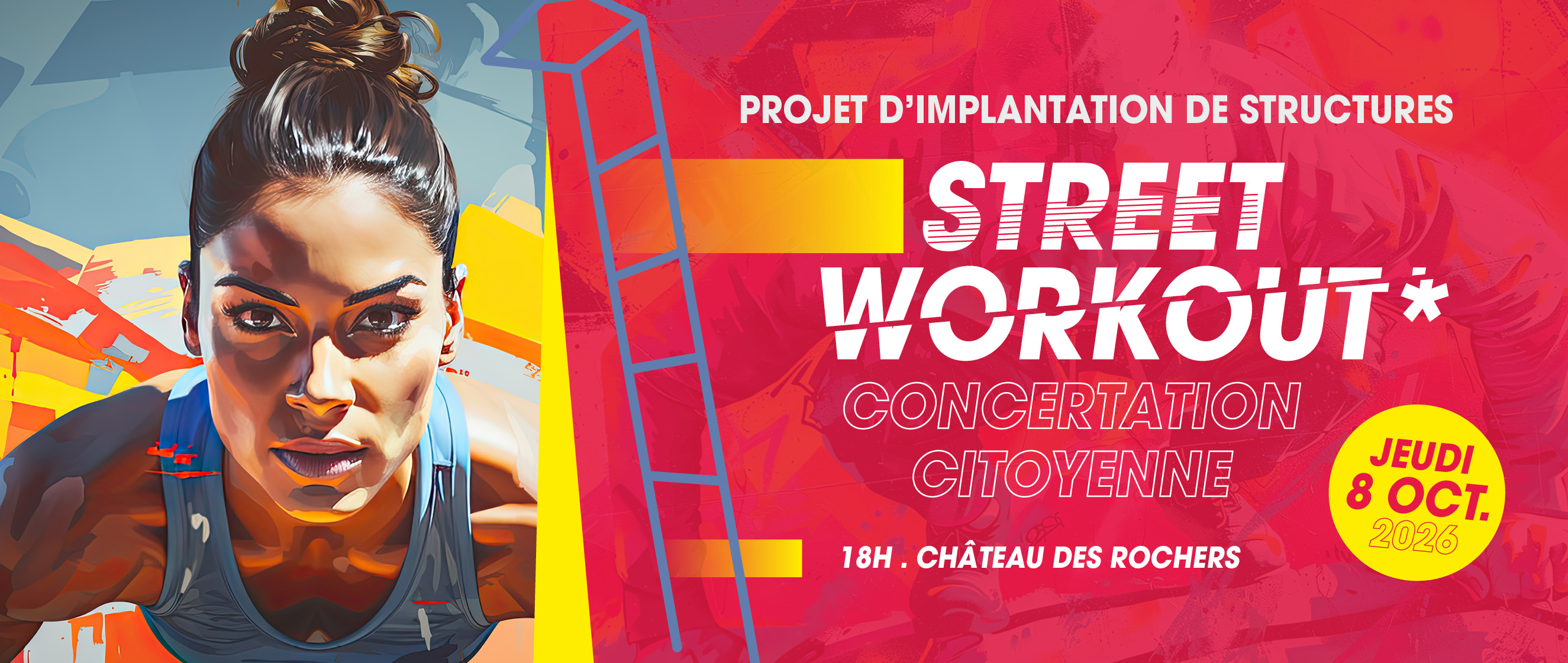 Réunion de projet d'implantation de structures street workout. Le jeudi 8 octobre à 18h au château des Rochers