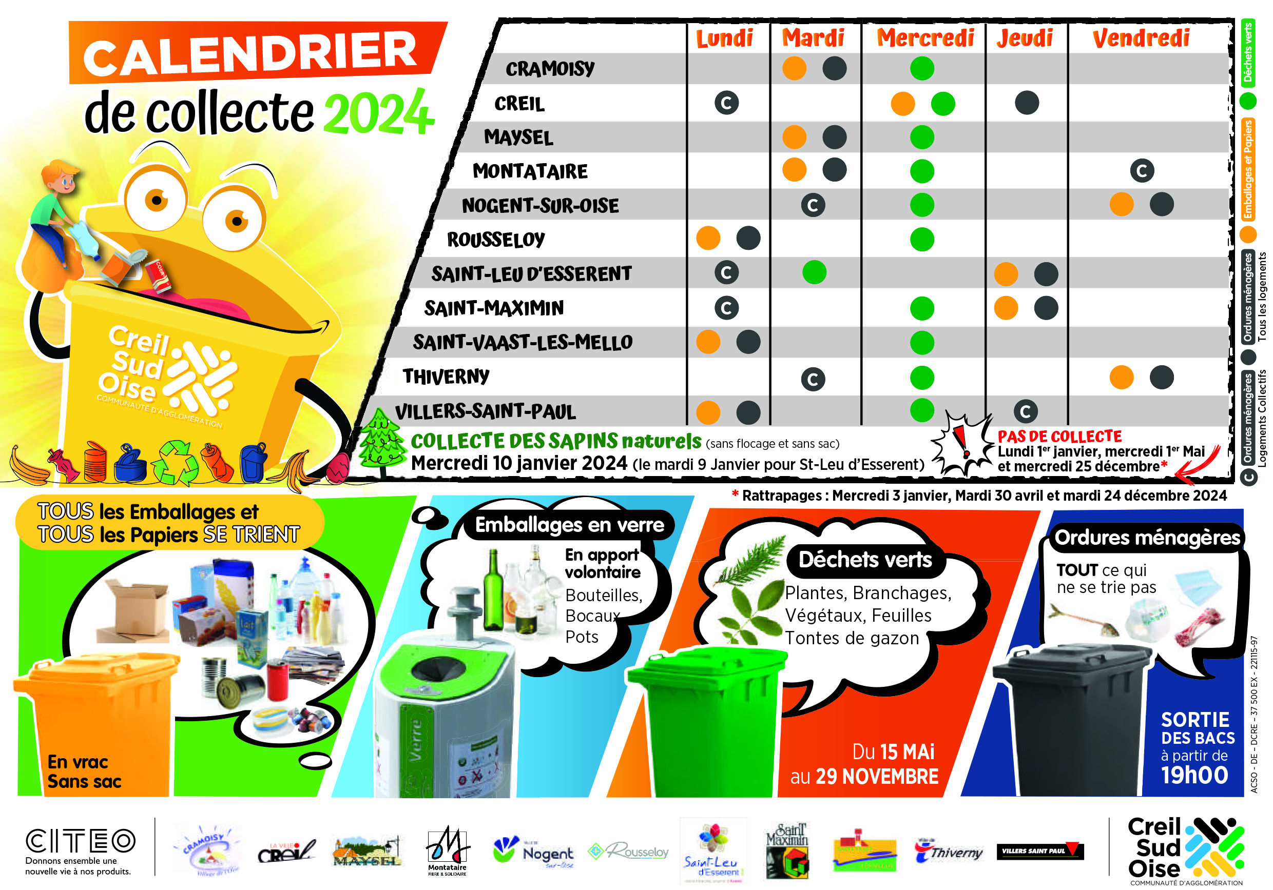 CALENDRIERS DE COLLECTE 2024 2